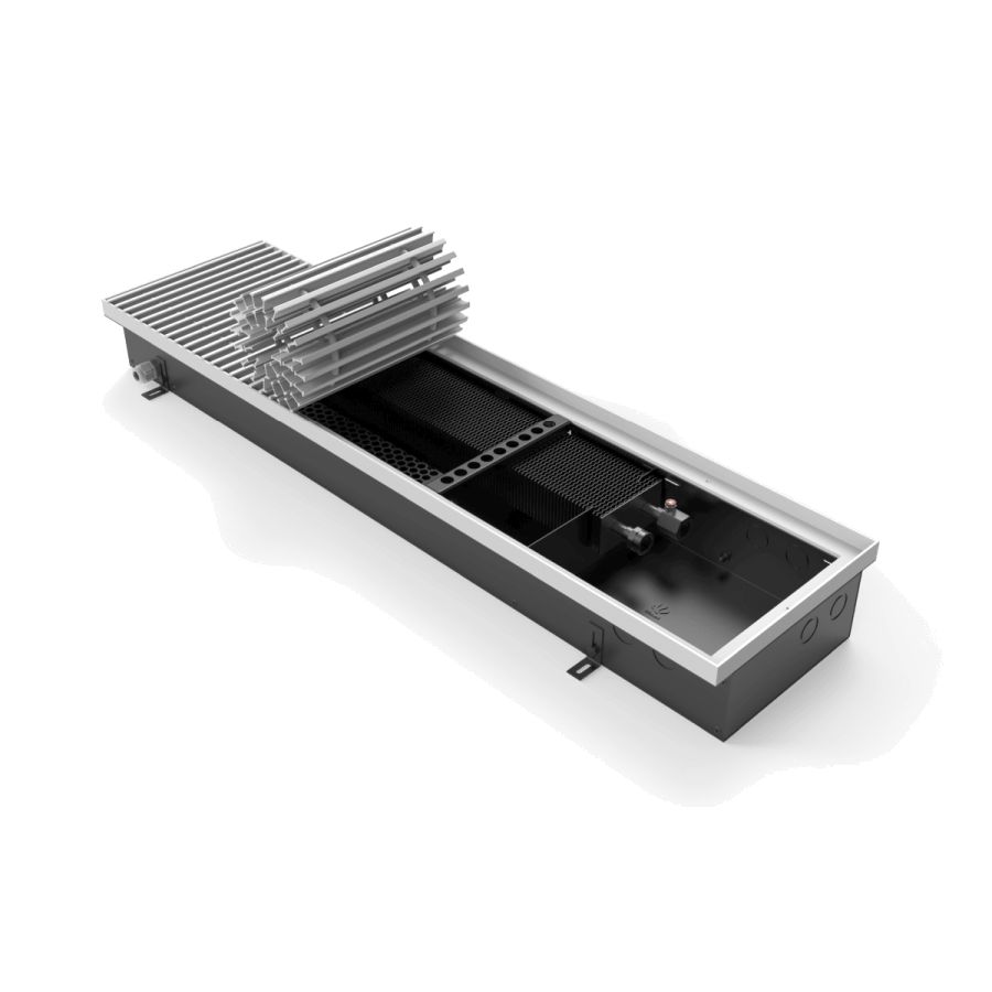 Фото Конвектор внутрипольный водяной VITRON серия ВКВ.MAX.110.260.1100.2ТГ.220, 110x260x1100, принудительная конвекция